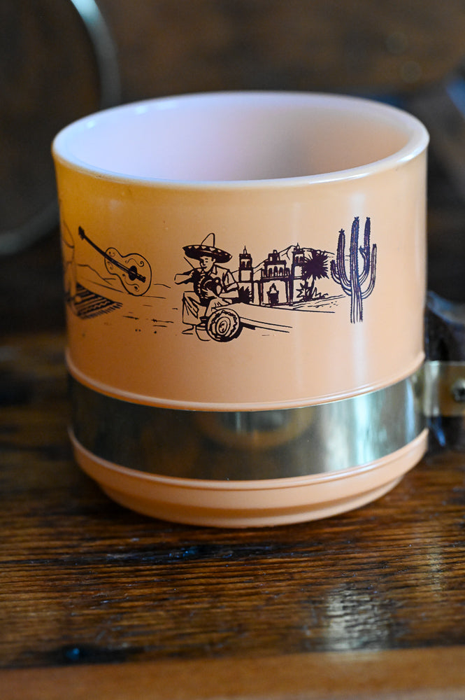 orange western scene mugs