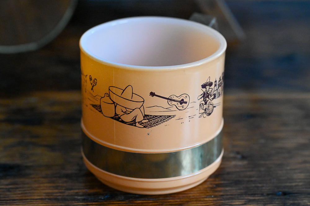 orange western scene mugs