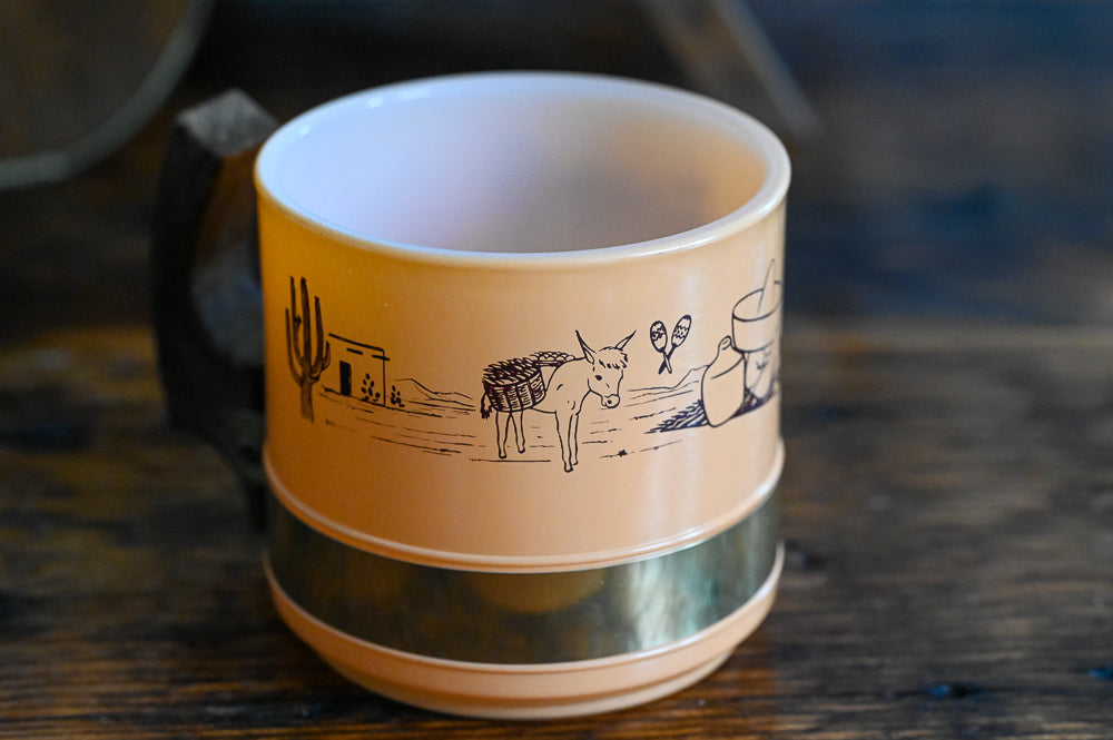 orange western scene mugs