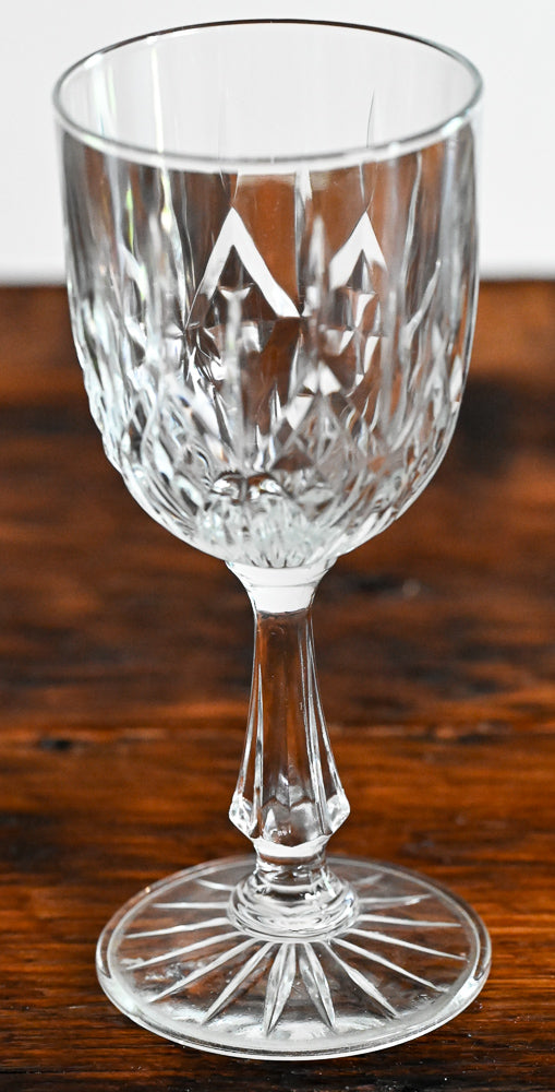 Pressed Cut glass wine glass