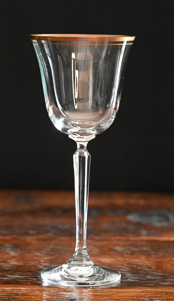 Mikasa Weaton Water Goblet with gold rim