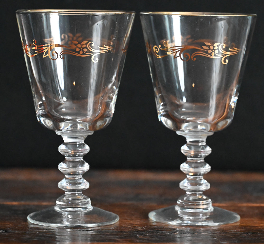 Homer Laughlin gold rimmed Gold Crown Goblets
