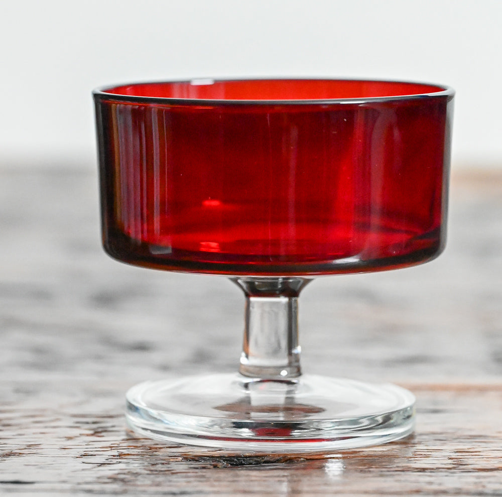Luminarc Cavalier Ruby Red Clear Stem cocktail coupes