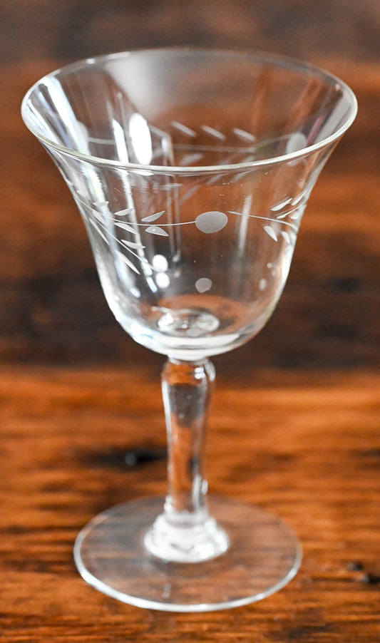 clear glass etched with branches