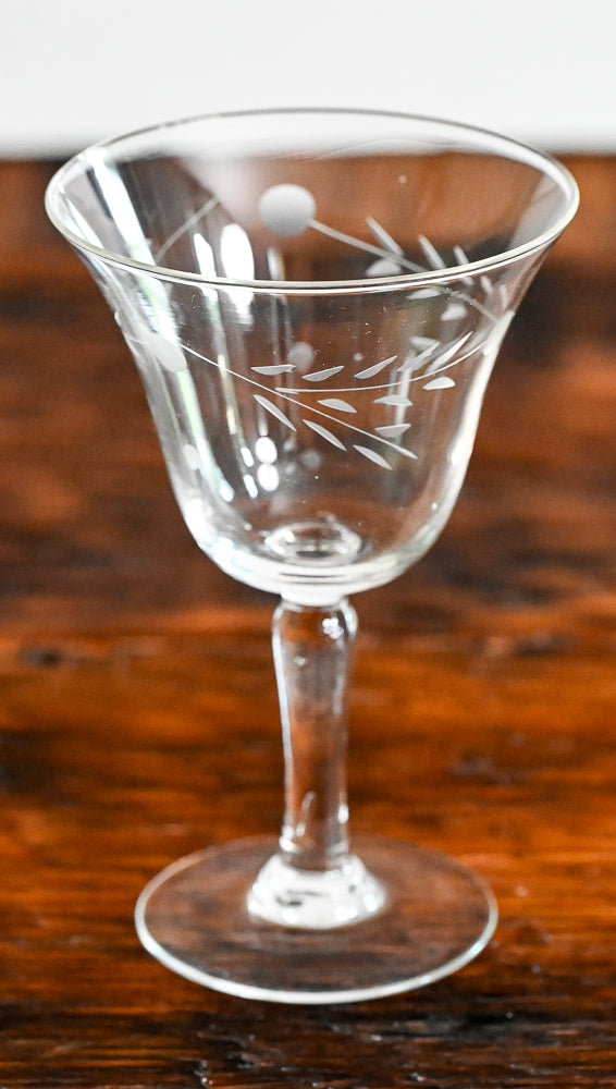 clear glass etched with branches