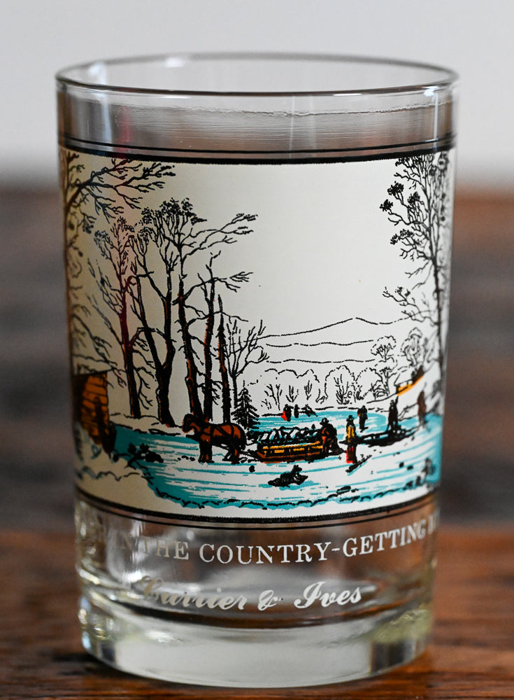 Currier and Ives Arby's Christmas Glasses with Christmas scenes