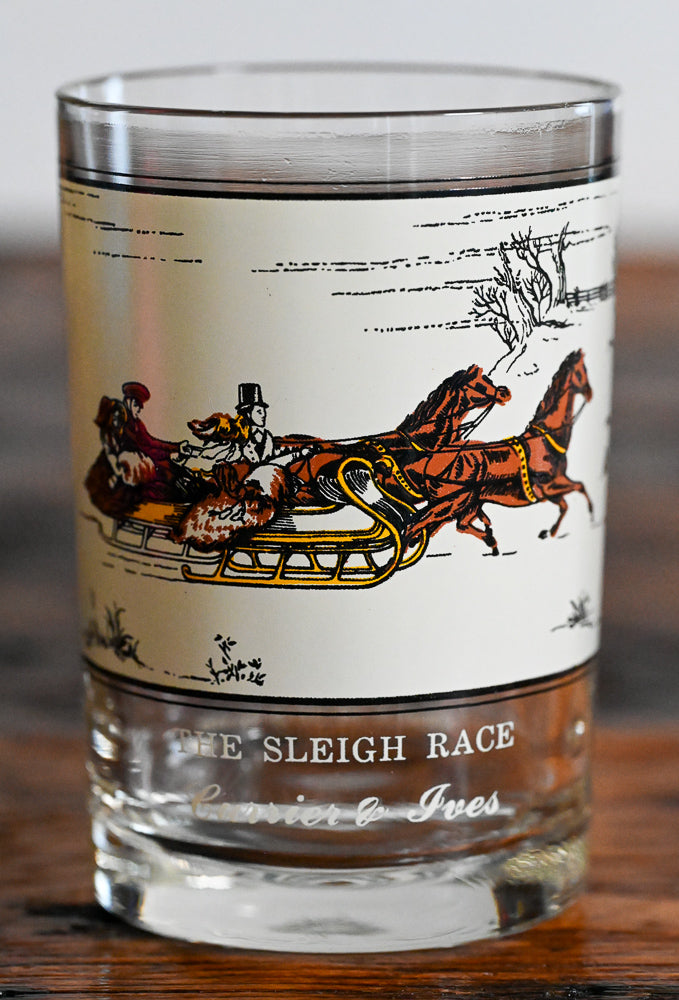 Currier and Ives Arby's Christmas Glasses with Christmas scenes
