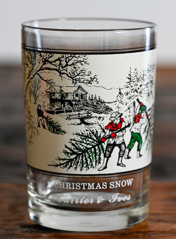 Currier and Ives Arby's Christmas Glasses with Christmas scenes
