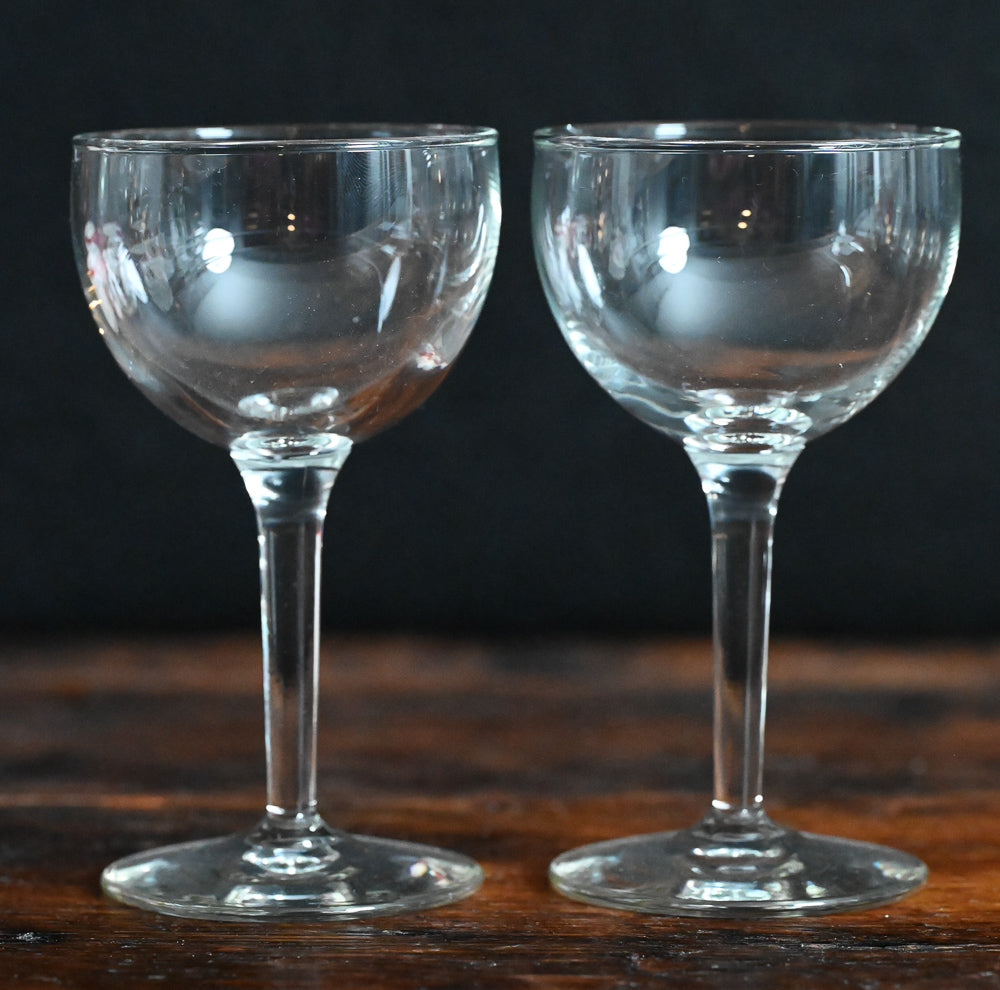 clear glass Nick & Nora Glasses