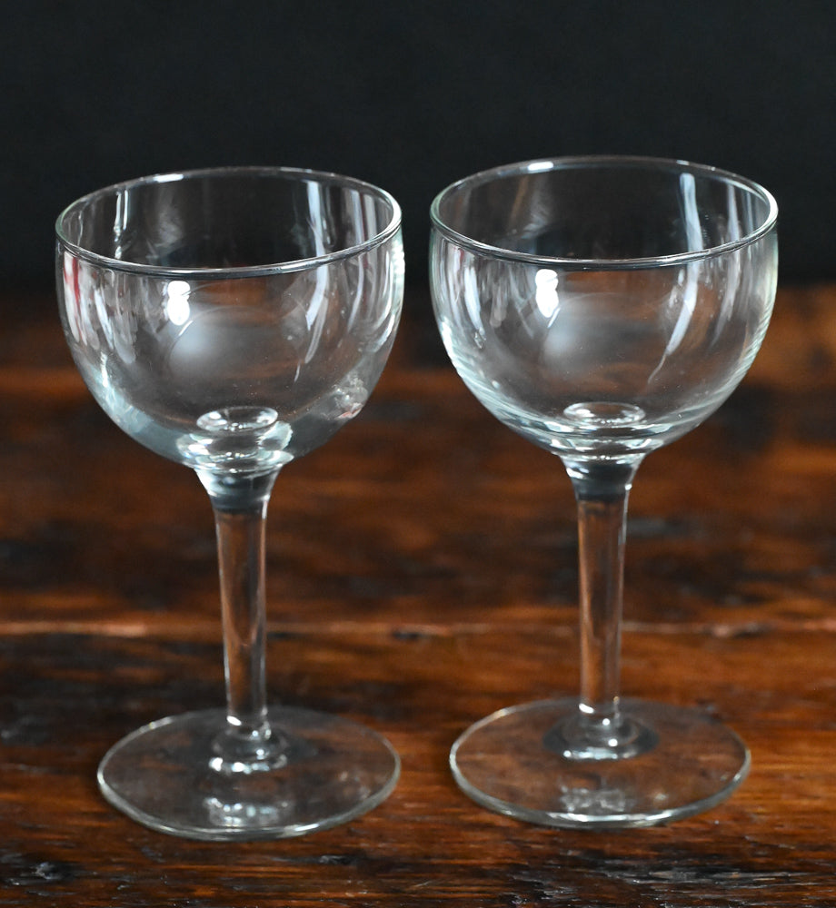 clear glass Nick & Nora Glasses