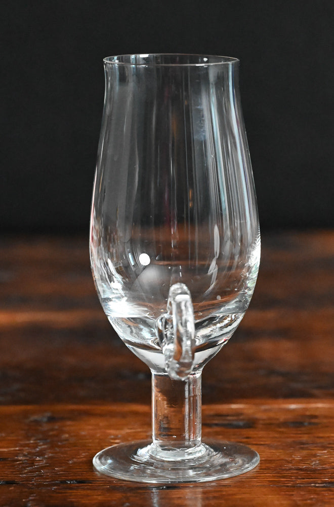clear glass handled pedestal goblet