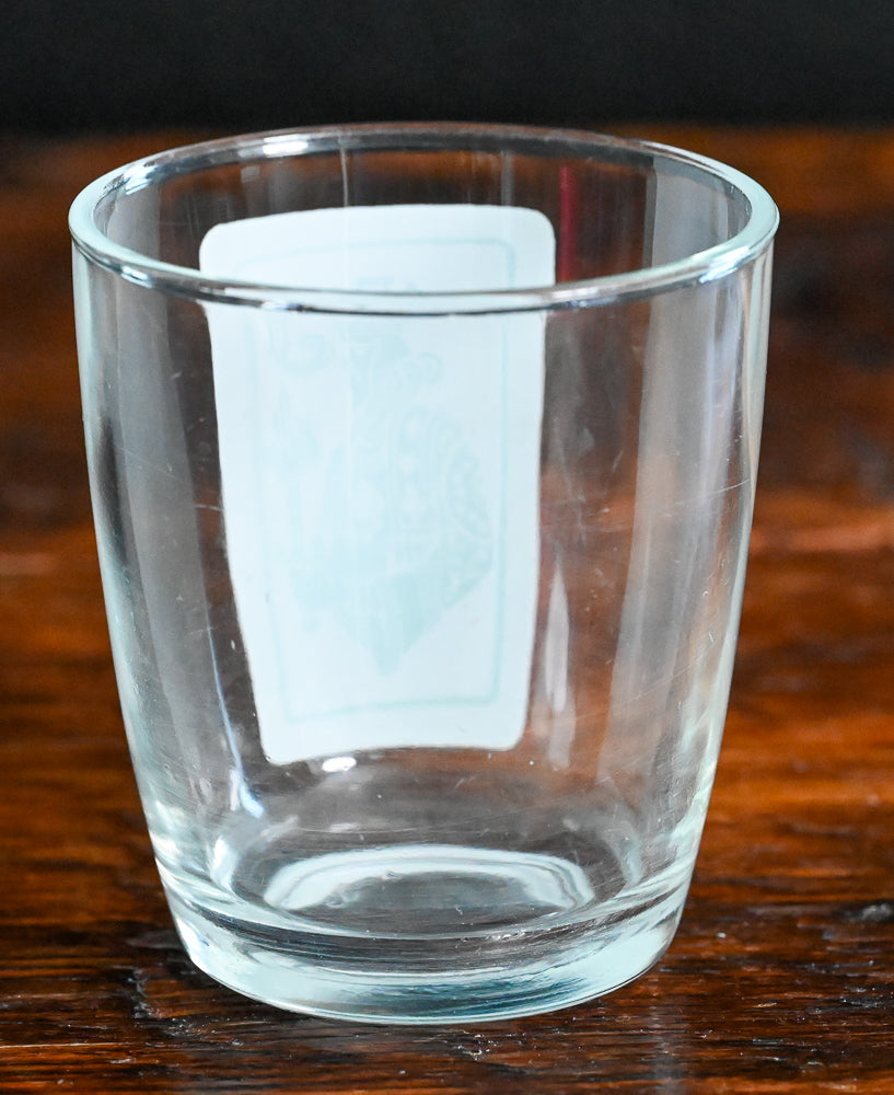 green and white jack card print lowball glass
