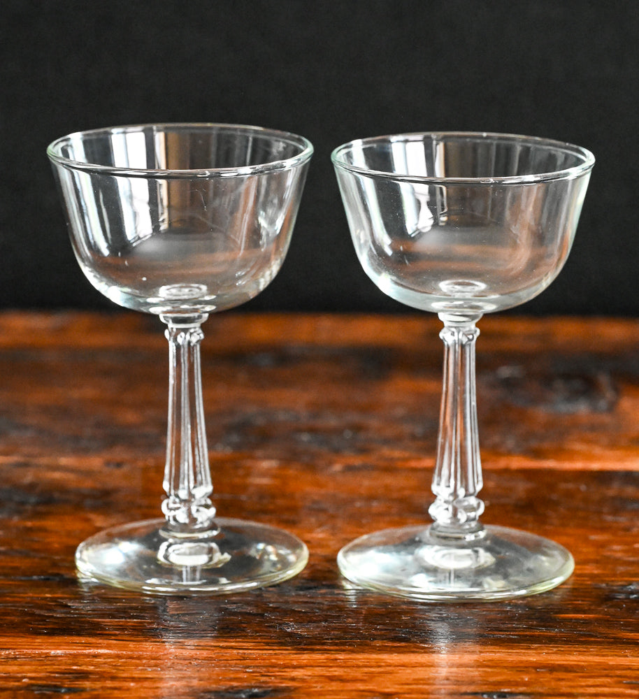 clear Libbey Rock Sharpe Empire Wreath coupes