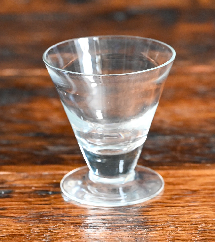 clear footed cordial glass