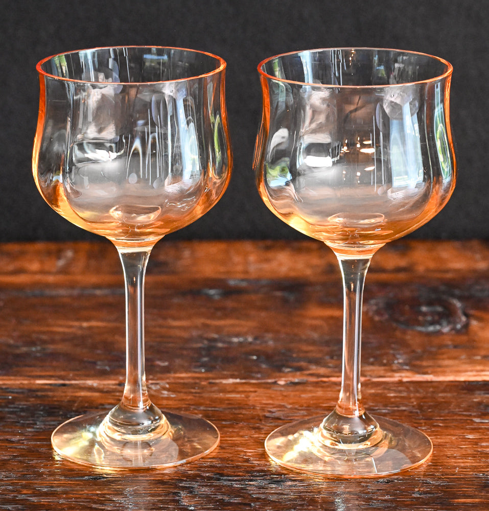 Tiffin Franciscan Amber Jubilation Wine Glasses
