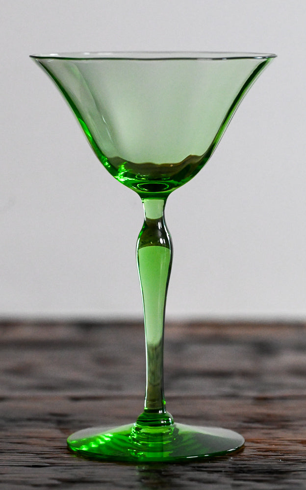 Art Deco Green Coupe Glass — JOHNNIE Q