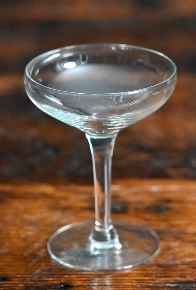clear glass cocktail coupe