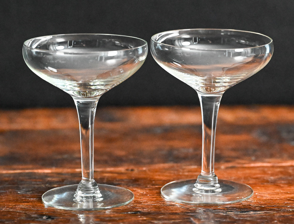 clear glass cocktail coupe