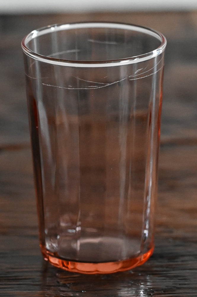pink juice glass