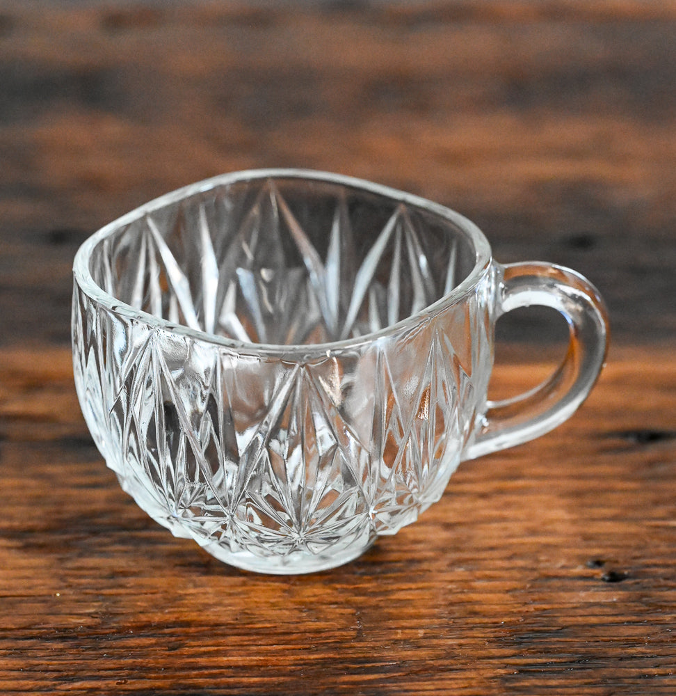 Hazel Atlas clear cut glass punch cup