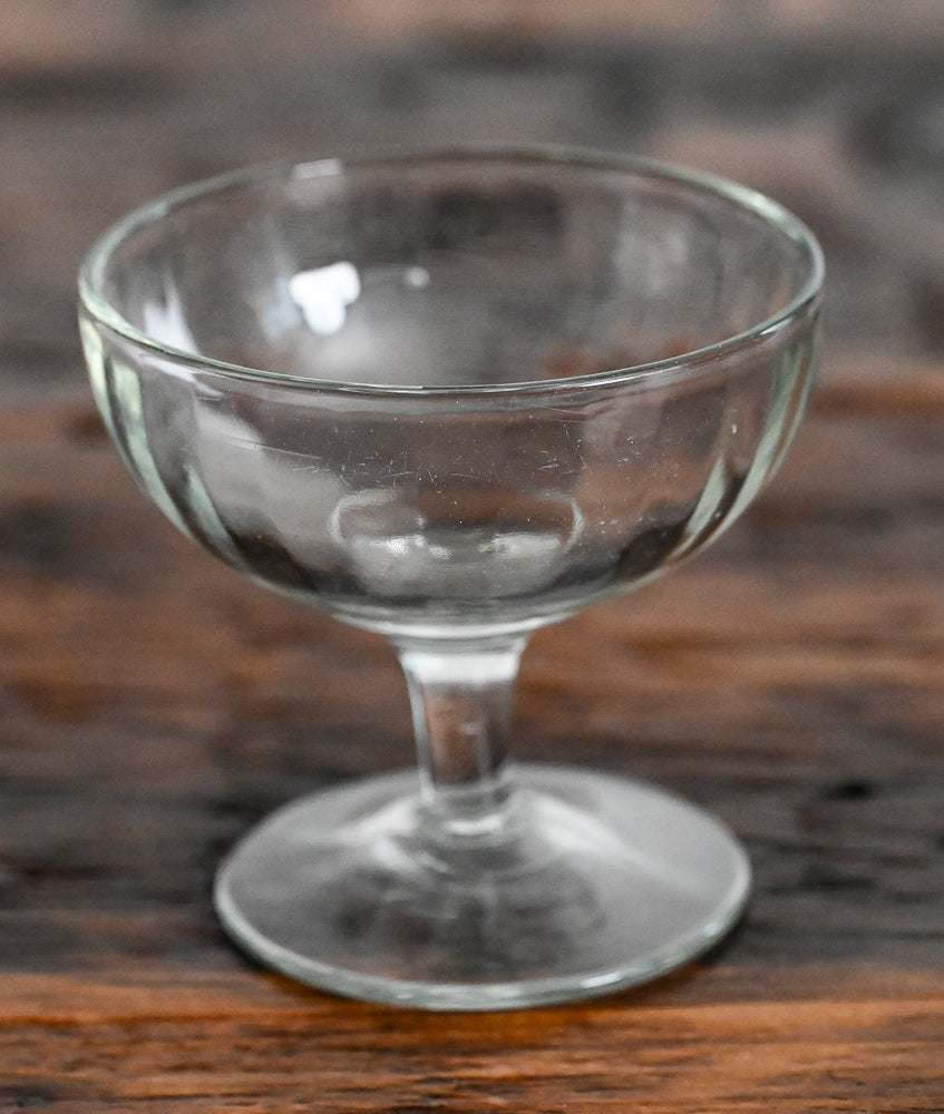 clear glass sherbet coupe