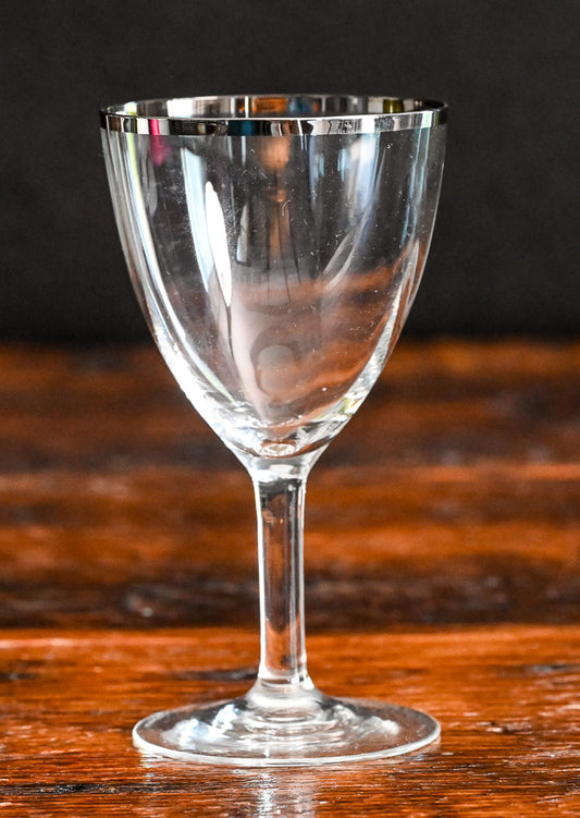 silver rim clear crystal goblets