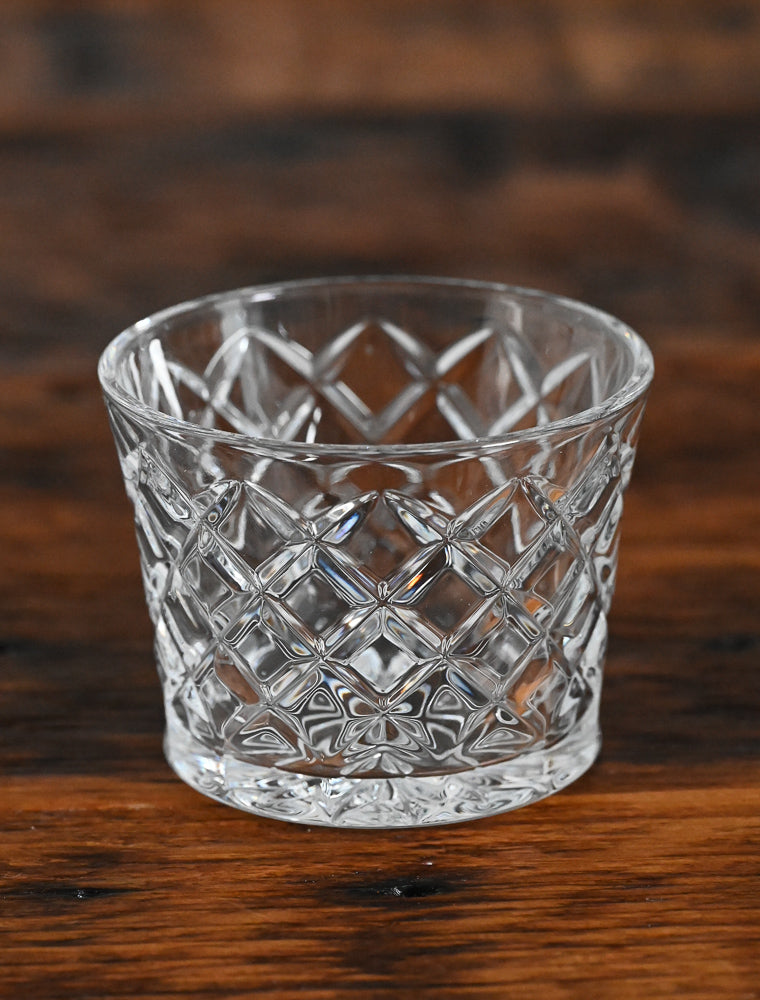 Hazel Atlas square cut clear rocks glass