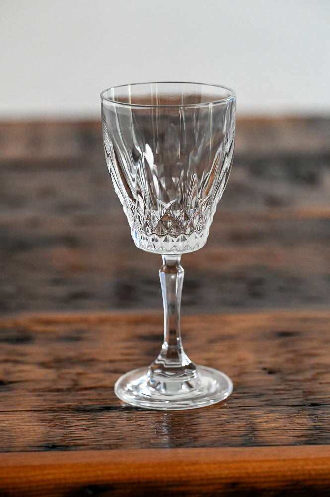 diamond cut stemmed glasses