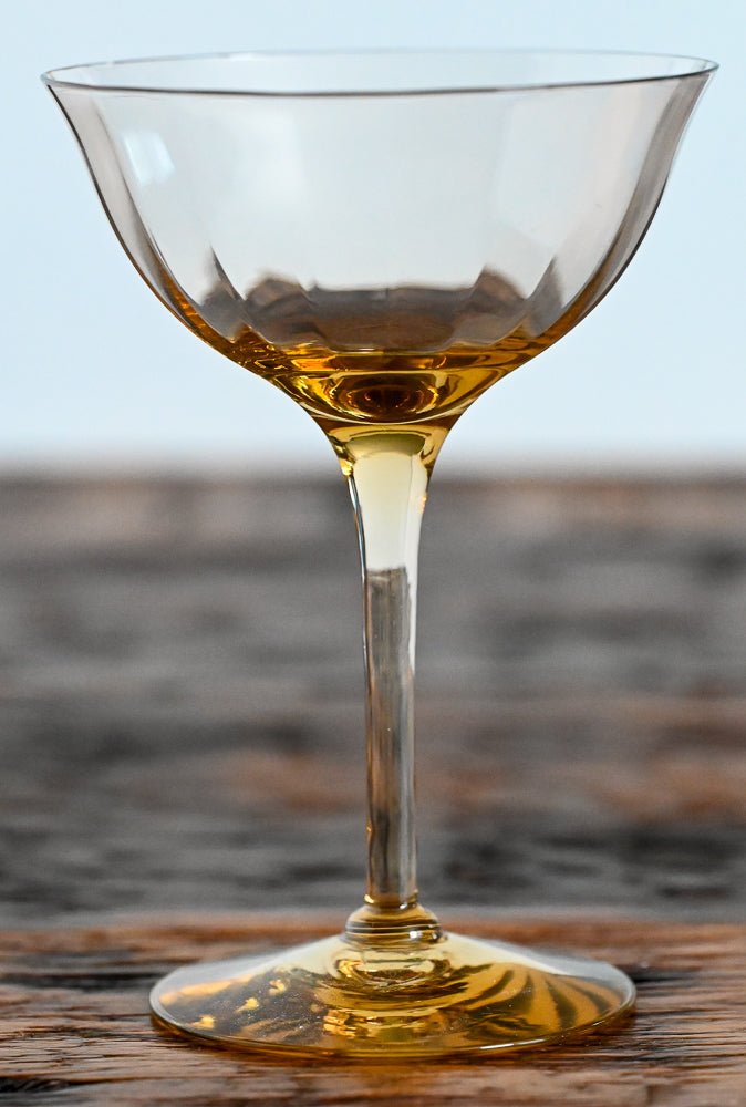 amber glass cocktail coupes