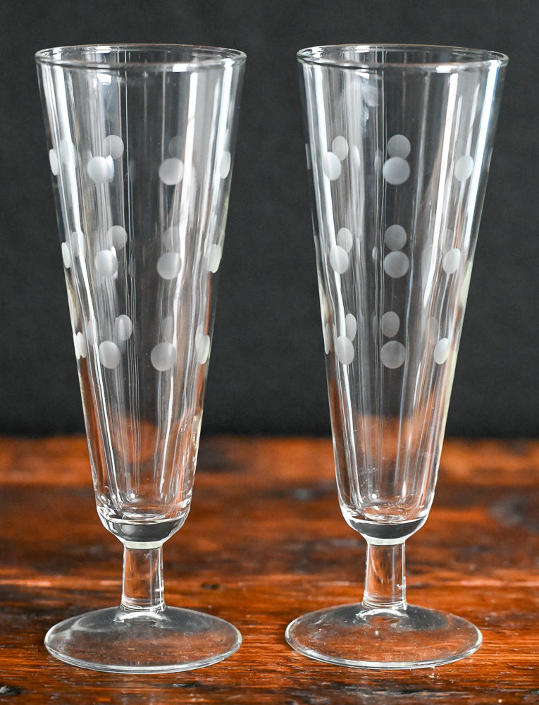frosted polka dots pilsner glasses