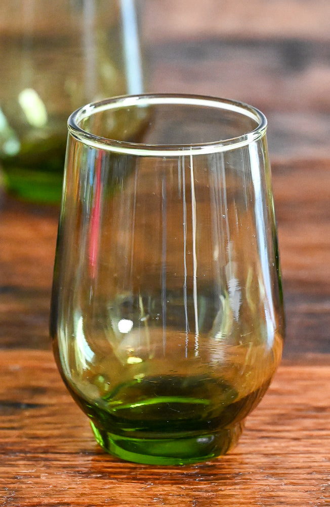 Libbey green glass juice glasses