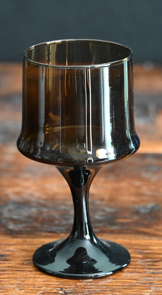 smokey brown wine goblets