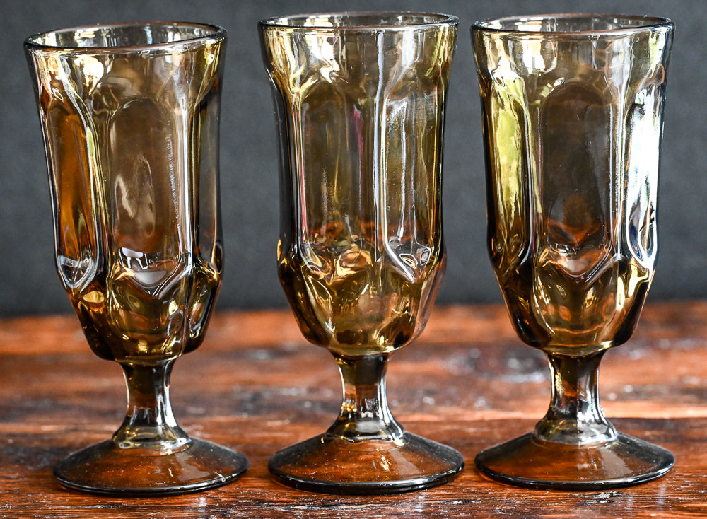 Smoke brown Duz Crystal Water Goblets