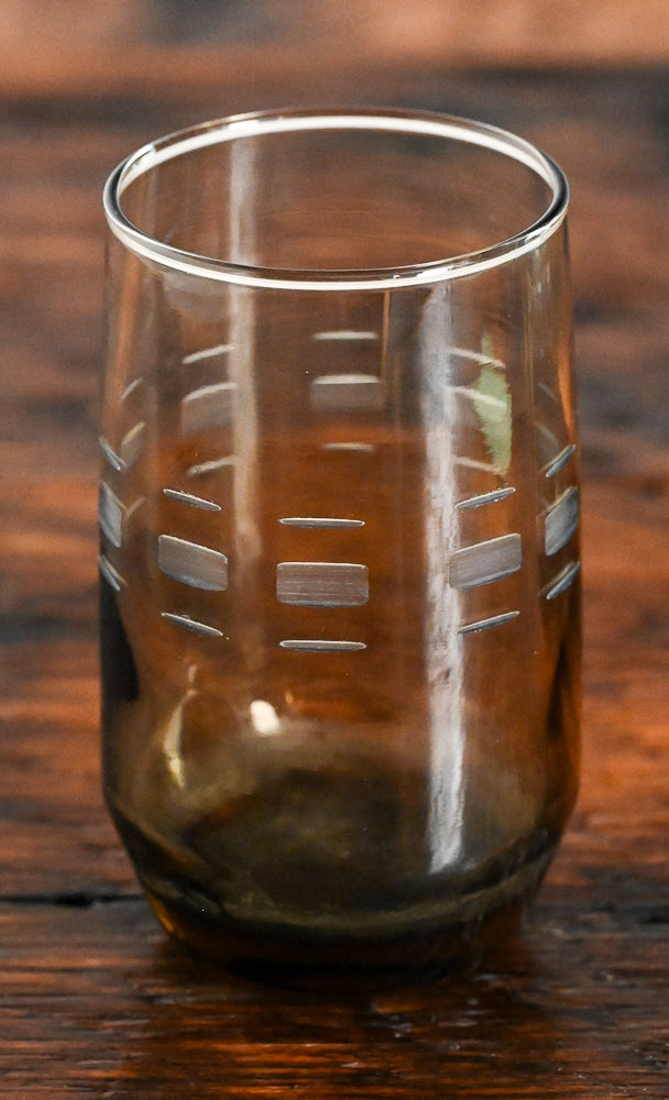 brown glass juice glass