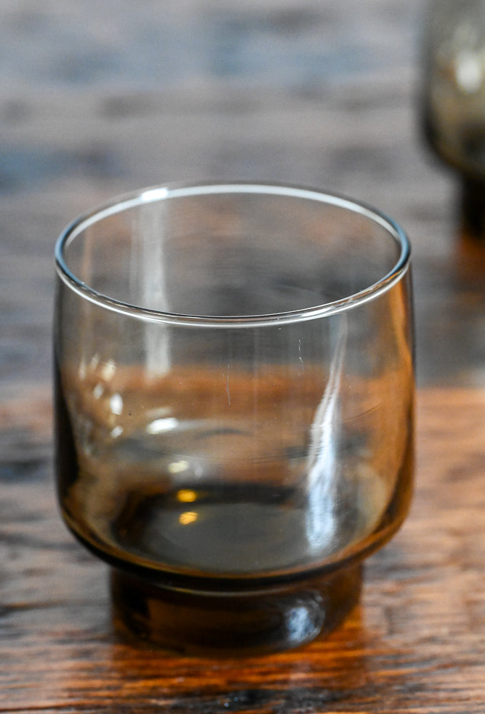 Libbey Smoky brown lowball glass