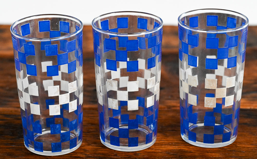 Blue and White Check MCM Tumblers