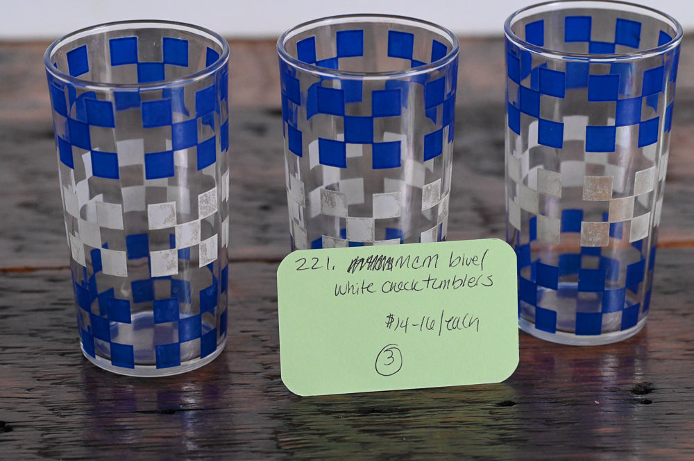 Blue and White Check MCM Tumblers