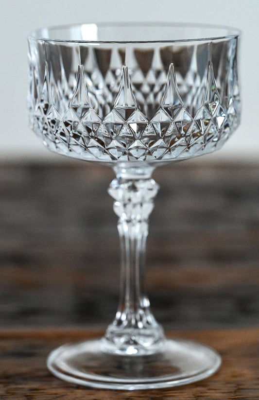 Cristal D'arques faceted crystal cocktail coupe
