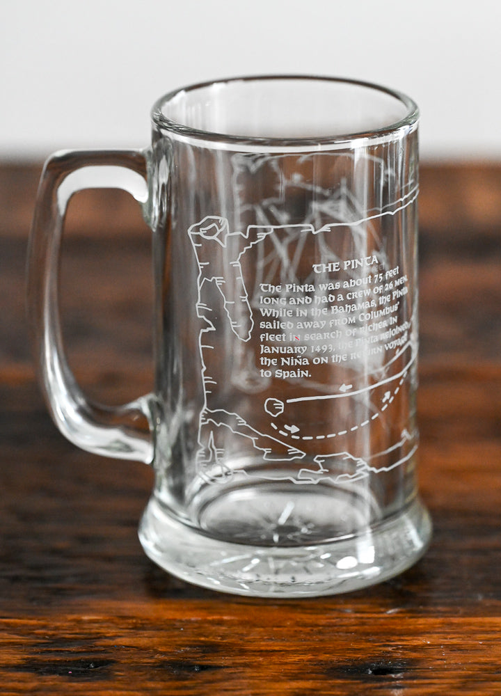 clear glass Long John Silvers 1992 collectors Columbus mug