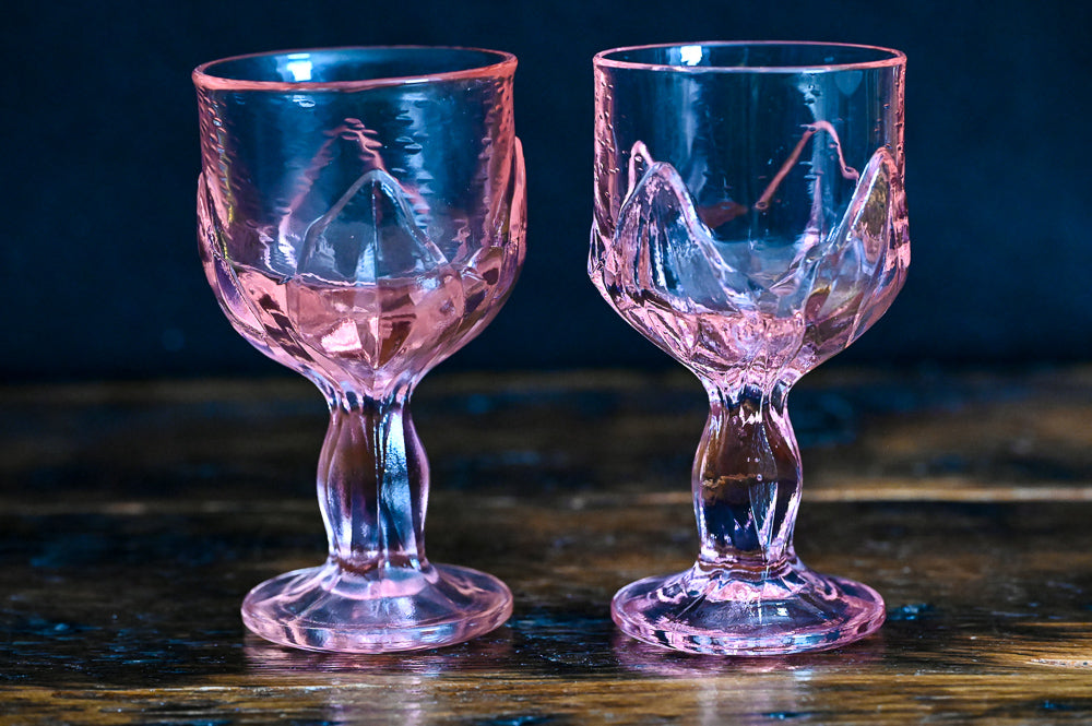 pink Tiffin Franciscan Cabaret water goblets