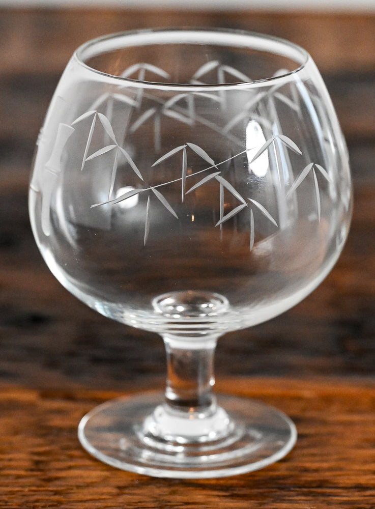 Noritake bamboo etched brandy snifter