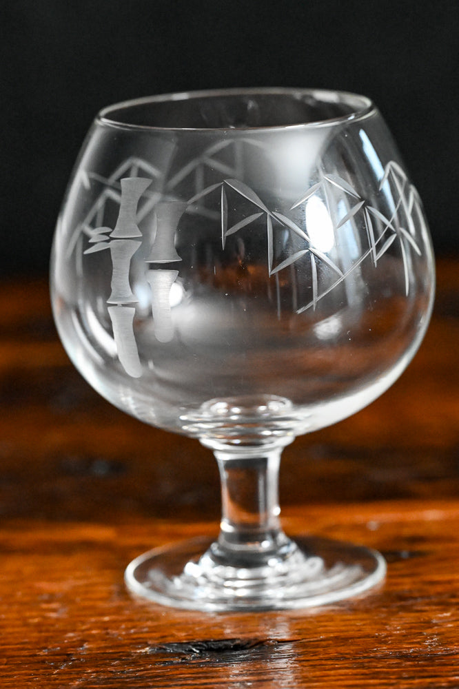 Noritake bamboo etched brandy snifter