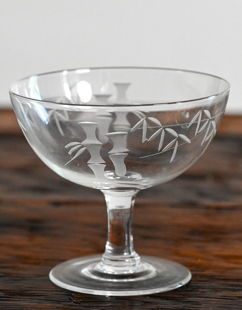 Noritake bamboo etched coupe