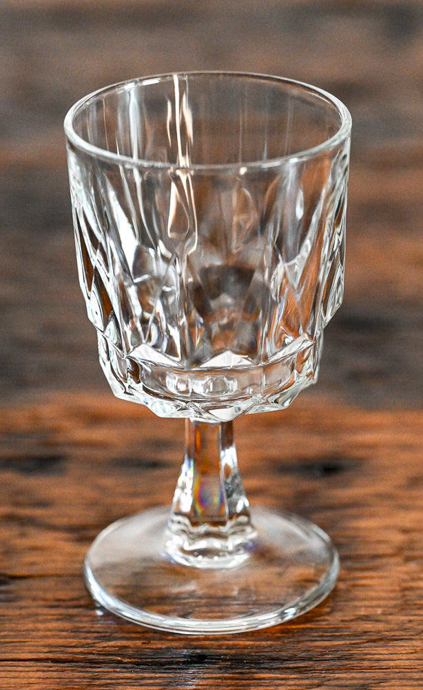 Arcoroc cut crystal wine glasses
