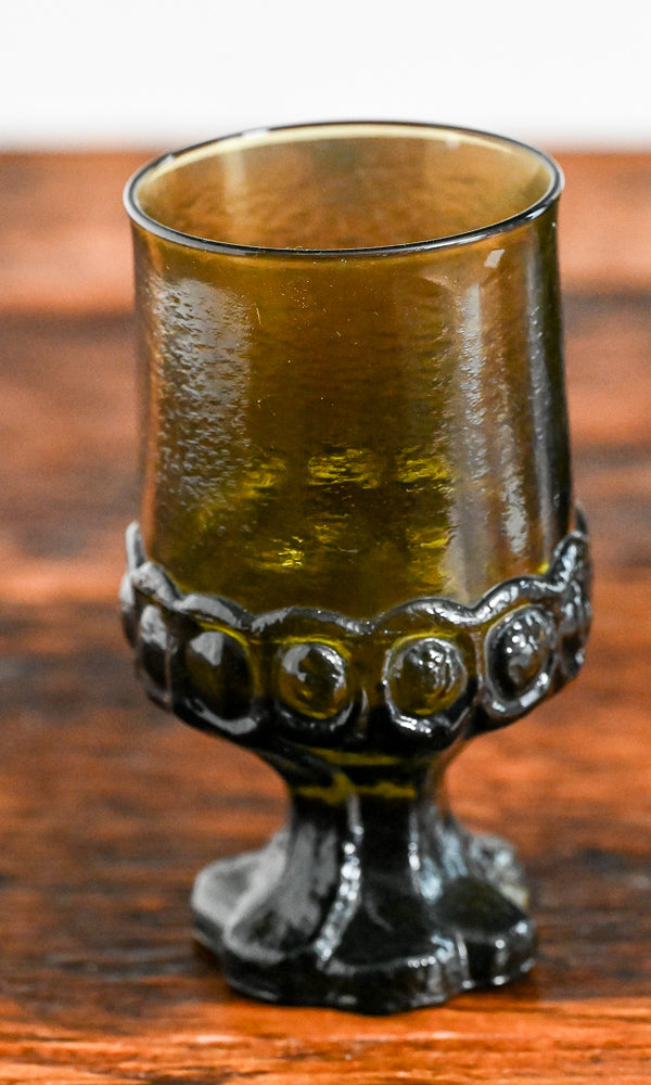 olive green Tiffin Footed goblets