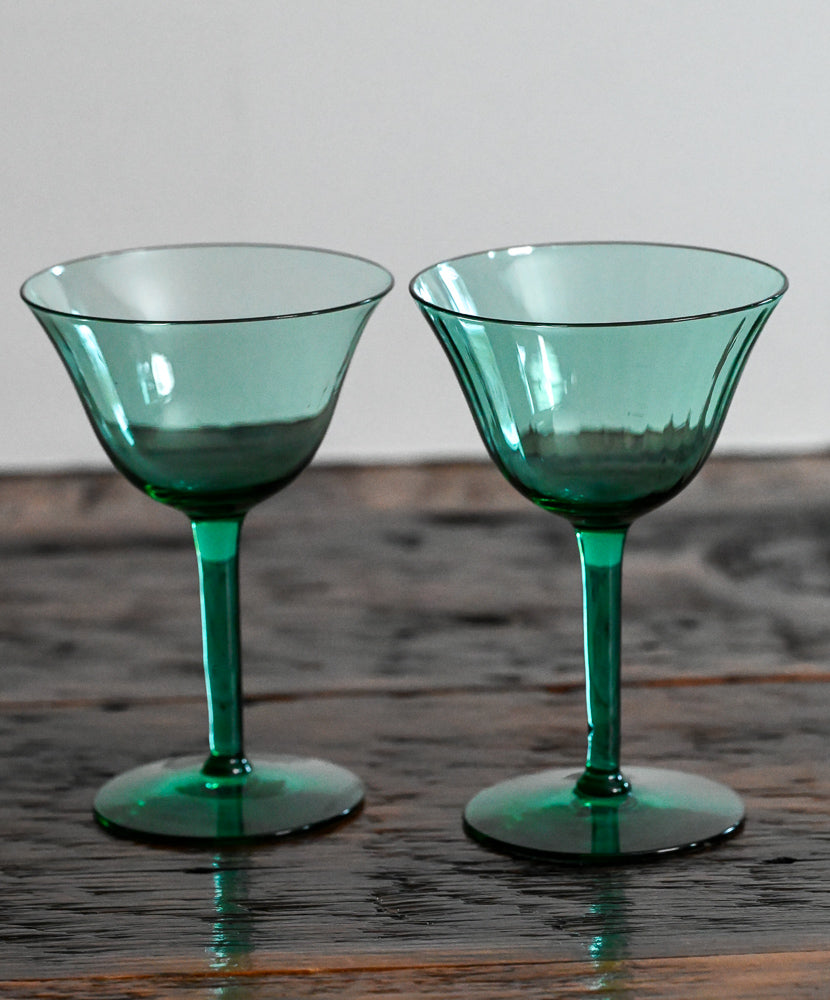 green glass coupes