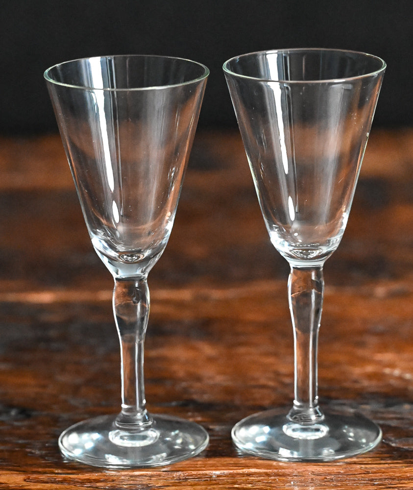 flared clear glass cordial glass