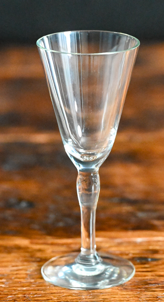 flared clear glass cordial glass