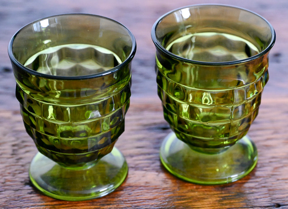 5pc Empoli Avocado Green Vintage Glass store Lot