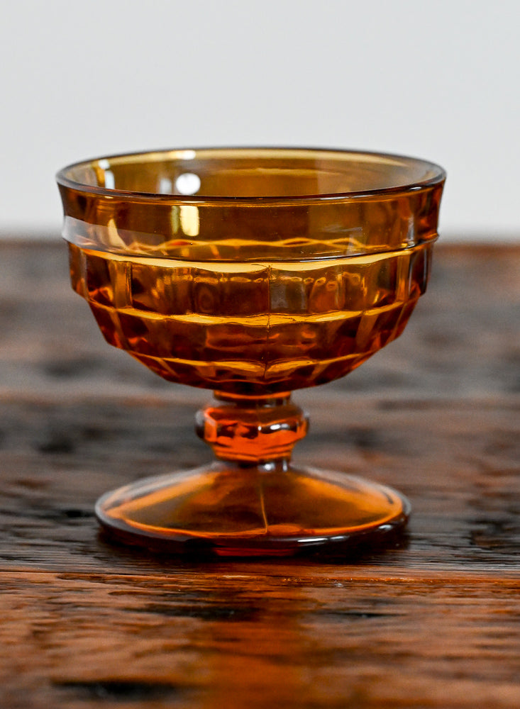 Indiana Glass amber glass sherbet coupe